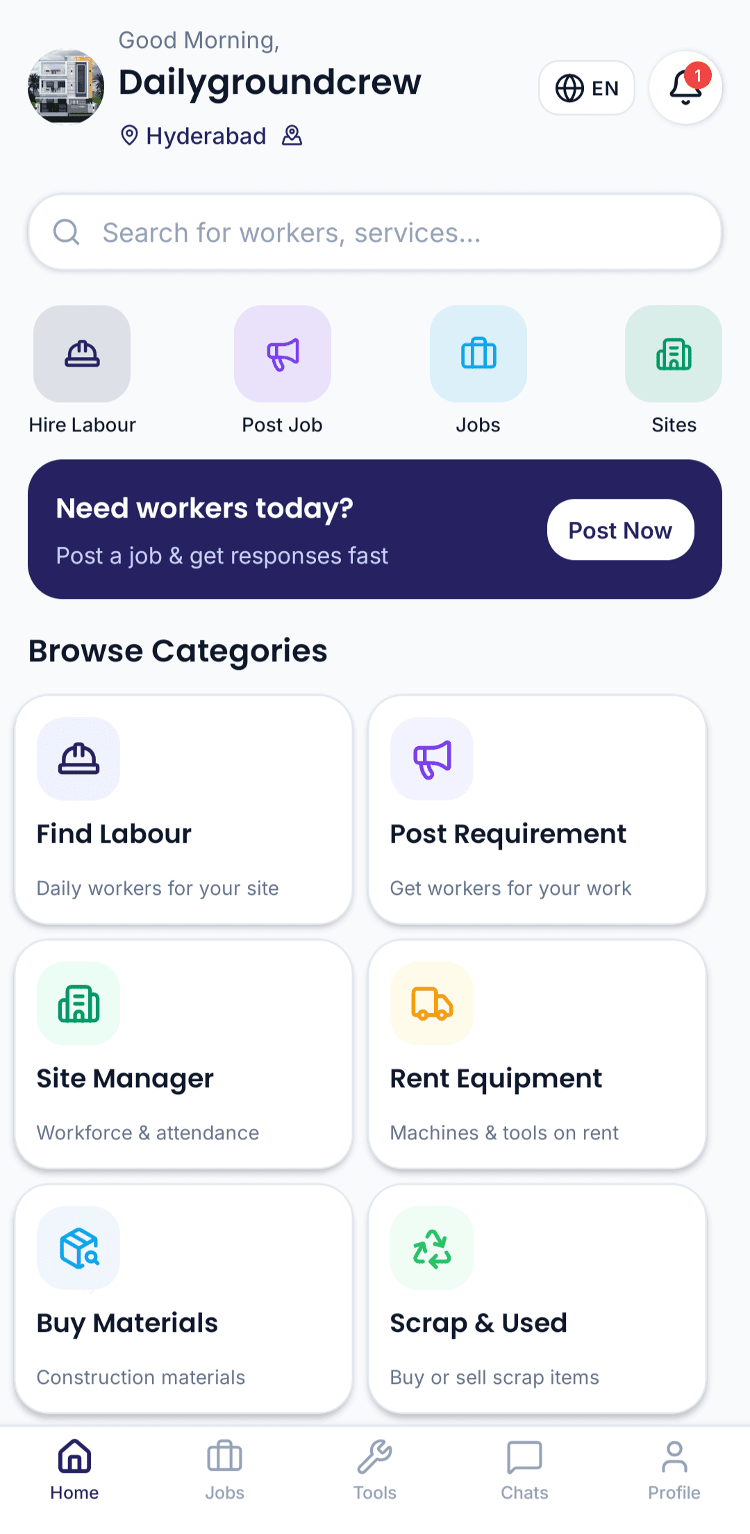DailyGroundCrew mobile app screenshot